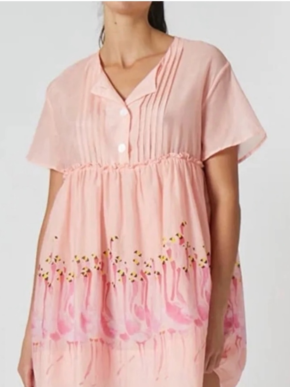 Rachel Antonoff Howard Flamboyance Flutter-Sleeve Flamingo Pink Dress